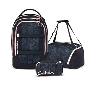 Satch Pack Schulrucksack Set 3tlg. inkl. Schlamperbox und Sporttasche (Midnight Jungle)