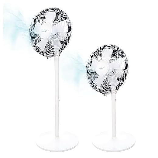 Cecotec Ventilador de Pie y Sobremesa EnergySilence 535 2in1. 40 W de Potencia, Diámetro 16", 5 Aspas, Altura Ajustable hasta 115 cm, 3 Velocidades, Oscilación Automática de 75º