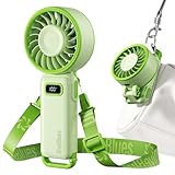 Diveblues - Handventilator Akku Aufladbar - 100 Stunfen Mini Ventilator Leistungsstarker Luftstrom mit Turbo-Technologie, 4 in 1 Tragbarer Ventilator 180° Faltbarer Bis zu 12 Stunden Kühlung