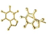 ScienceFox Koffein Molekül Ohrstecker Ohrring aus 925 Sterlingsilber in drei Farben: Silber, Gold, Rosegold (Gold)