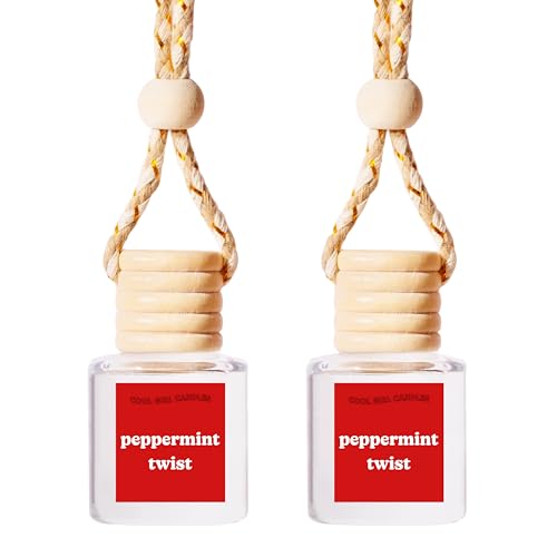 Image of COOLGIRLCANDLES Peppermint Twist Car Air Freshener for Essential Oils, Long Lasting Scents Aromatherapy Automobile Diffuser