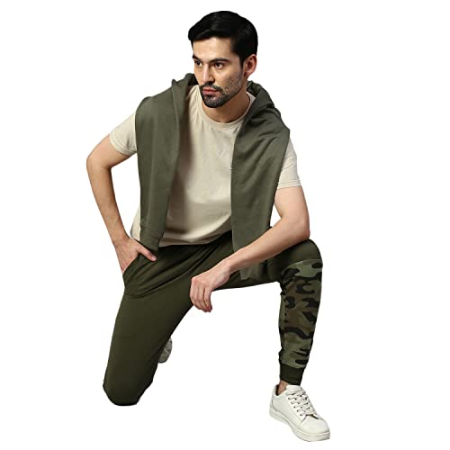 Image of Hubberholme Men's Cotton Slim Fit Camouflage Joggers - Athleisure Track Pant with Drawstring Elastic Waistband for Jogging, Gym, Sports & Dailywear