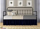 Daybed Skirt with Split Corners Twin - Daybed Dust Ruffle Split Corners 12 inch Drop - Bed Skirts for Day beds - Microfiber Bed Sofa Daybed Skirt for Living Room Guest Room - Navy Blue Daybed Skirt