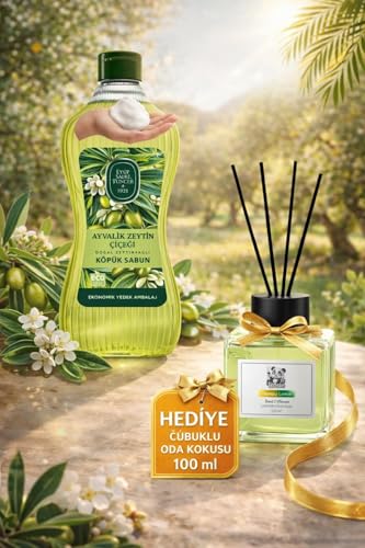 Ayvalık Zeytin Çiçeği Köpük Sabun, 1,5 L, Yeşilçay Koku, Hediye