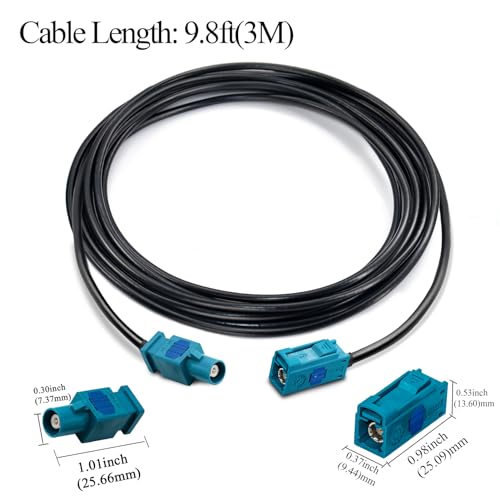 TUOLNK RG174 Fakra Z Kabel Fakra Z Weiblich zu Weiblich RF Koaxialkabel für Auto GPS Navigation GPS Antenne Verlängerungskabel DAB Digital FM AM Radio Sirius XM Satelliten Radio 9.8ft(3M)
