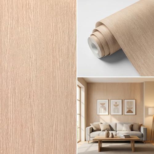 Papel de Parede Madeira Adesivo para Sala Quarto Banheiro 5m x 45cm (Madeira Vanilla)