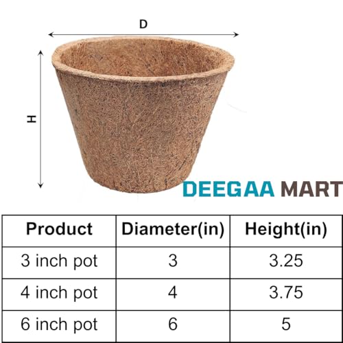DEEGAA MART Potes de turfa biodegradáveis de coco de coco para iniciante de sementes e kit de mudas