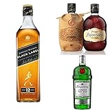 Johnnie Walker + Tanqueray London + Pampero Aniversario Black 0.7L + Dry Gin 1L