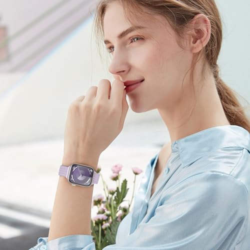 Image of Slim Braided Bands for Apple Watch Band 40mm 41mm 42mm 38mm 46mm 44mm 45mm 49mm Women,Stretchy Solo Loop Nylon Elastic Thin Narrow Skinny Strap for iWatch Ultra 3 SE 3 Series 11 10 9 8 7 6 5 4 3 2 1