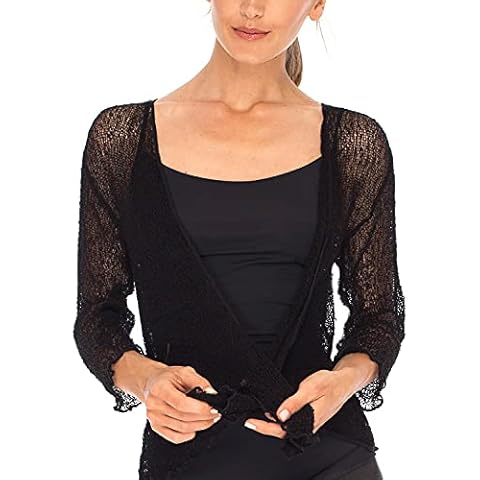SHU-SHI Womens Sheer Shrug Cardigan Cover