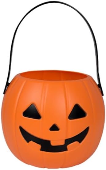 PUMPKIN CANDY BUCKET, Trick or Treat Basket Holder with Handle