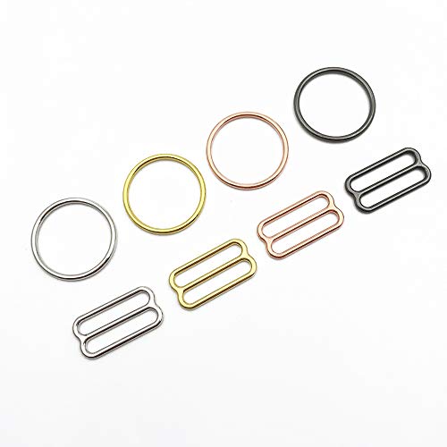 Rings And Sliders Premium Jewelry Quality Bra Making/Replacement Metal Supplies Garment DIY Accessories (Silver,10mm)