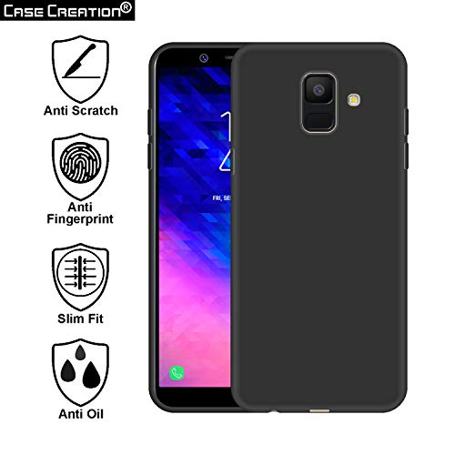 Image of Case Creation Luxurious OG Series for Samsung Galaxy J6 Case Cover,Anti-Dirty Slim Case Frosted Matte Cute Candy TPU Raised Bezel (Splash of Color) Back Cover for Samsung J6 -Black