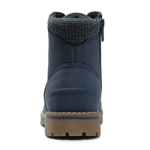 Bruno Marc Boys Girls Ankle Boots Side Zipper Outdoor Comfort Autumn Winter Casual Lace Up Combat Boots,Blue,Size 5 Us Big Kid Sbbo222K #TOP4