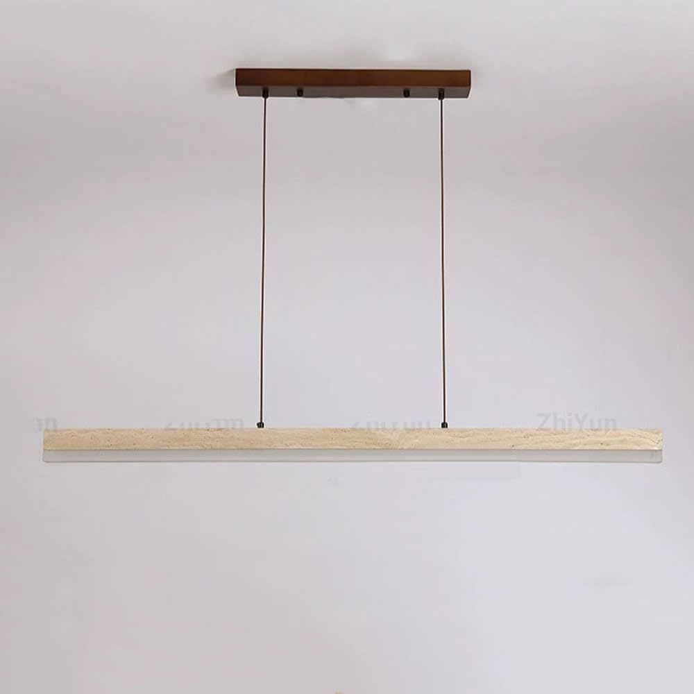 Wabi Sabi Lampada A Sospensione Vintage Lampadario Lineare Da Cucina Moderna Lampada Da Pranzo A Sospensione Lampada A Sospensione In Travertino Giallo Per Ristoranti 32W Lampada A Sospensione