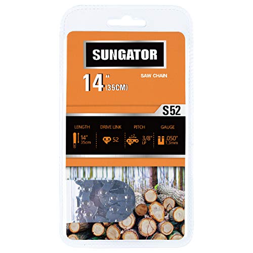SUNGATOR 14-Inch Chainsaw Chain SG-S52, 3/8" LP Pitch - .050" Gauge - 52