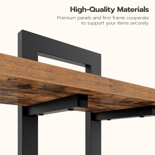 HOOBRO Floating Shelves, 15 Inch Wall Shelf Set of 3, Wall Mounted Storage Shelves 2-Tier, Hanging Bathroom Shelves, for Living Room, Bedroom, Bathroom, Kitchen, Rustic Brown and Black BF32BJP301 - Image 6