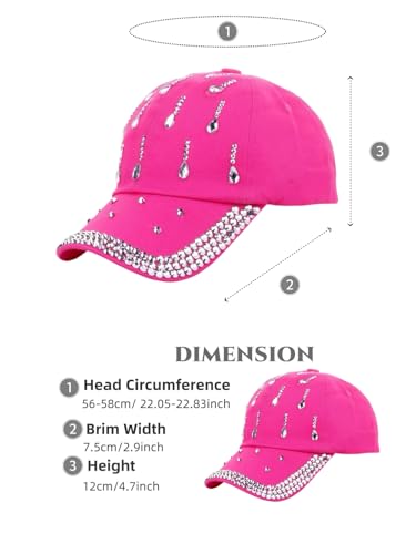 Gorra de béisbol con rhinestones para mujer miniatura 2