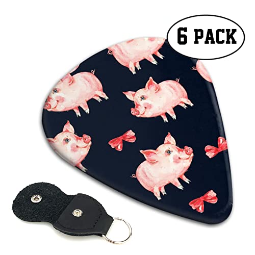 Red Cute Piggy Lot de 6 médiators pour guitare acoustique, guitare électrique, basse, ukulélé – fins, moyens et épais. - Les Beatles, Paul McCartney, John Lennon, RIngo Starr, George Harrison Red Cute Piggy Lot de 6 médiators pour guitare acoustique, guitare électrique, basse, ukulélé – fins, moyens et épais. – Image 3