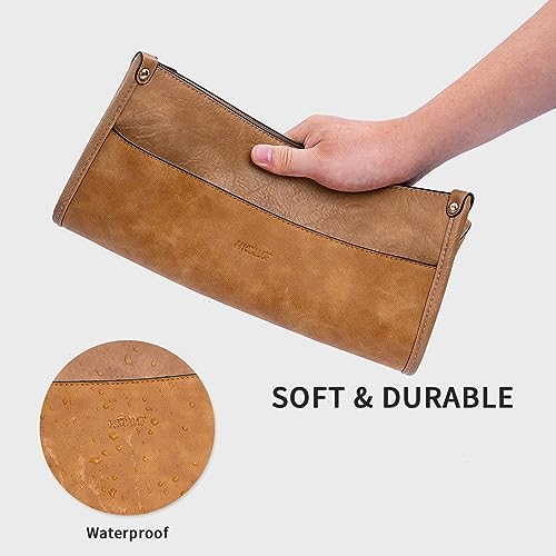 Image of HKCLUF Crossbody Bags for Women Trendy Vegan Leather Hobo Handbags With 2PCS Adjustable Guitar Strap Shoulder Bucket Bags