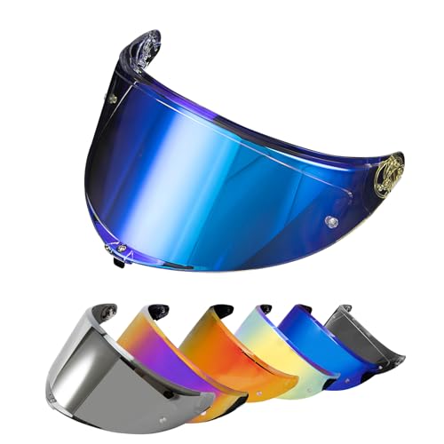 Image of PSLER Shatterproof Motorcycle Helmet Visor for K6 K6s,Transparent Blue | Impact-Resistant ,UV400 Protection, Tinted Face Shield for K6 K6s,Helmet Accessories Replacement