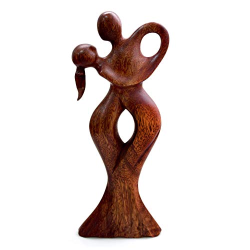 Novica Dancing Couple Wood Sculpture #TOP2