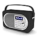 Produktbild MAJORITY Shelford II Retro Tragbare Bluetooth Radio - Digital-Radio DAB/DAB+/UKW - Batterie und Netzbetrieb - Dual Wecker Weckzeiten - Schlummerfunktion und Sleeptimer - Kopfhörer-Anschluss (Schwartz)