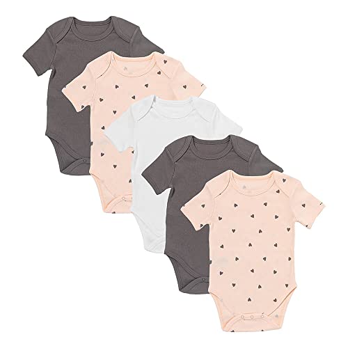 schlummersack Kurzarm Baby Body Set 100% Bio Baumwolle Herzen Größe 86 12-18 Monate | 5 Stück Body Baby Mädchen - Sommer Babybody Kurzarm Bio Baumwolle | Baby Bodys Mädchen, Bodys Baby Mädchen Pack Cover