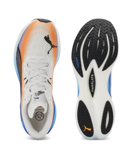 Image of PUMA | Deviate Nitro 3 Ekiden Men's Running Shoes | White-Heat Fire-Black | 8UK