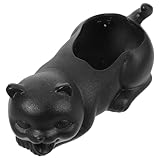 GRIRIW Fontaine en Céramique Noire pour Bassin à Poissons – Cracheur d'eau de Chat –...