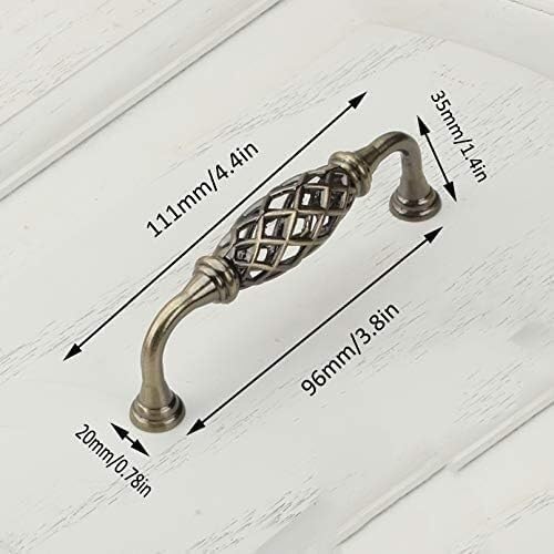 Hardware,pulls,2pcs Retro Vintage Furniture Cabinet Drawer Pull Handles and Knobs,Zinc Alloy Hollow Birdcage Bronze Handle for Kitchen Cupboard Door,Bedroom Dresser Drawer(128 mm)