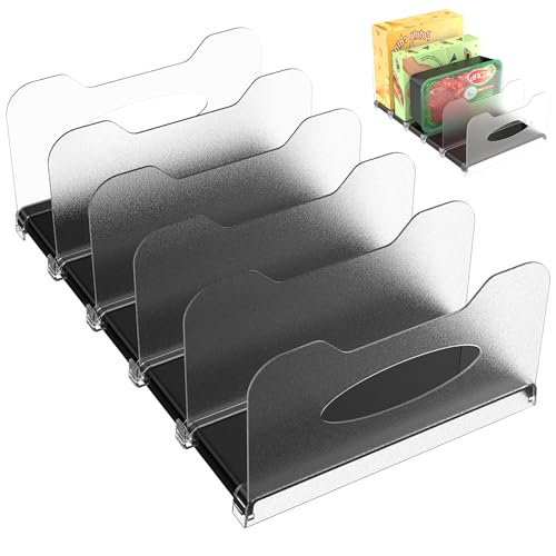Freezer Organizer 12” Visible Fridge Organizer Rack with Removable Dividers and Handles, Freely Adjustable, Fits Refrige - Detailed View