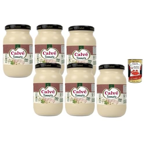 Italian Gourmet Bundle Tonnata Sauce 6x 225ml + Italian Gourmet Polpa Gratis – Cremige Glutenfreie Thunfisch Sauce für Vitello Tonnato, Antipasti, Sandwiches, Fleischgerichte, Fingerfood, Party Buffet