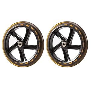 Giilayky 2 Stück Rollerrad 200 mm Material PU Rad Dicke 30 mm ABEC-7 Kugellager Zubehör Roller, schwarz transparent