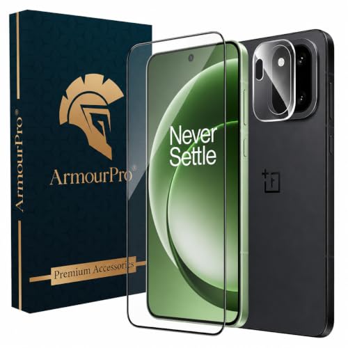 Image of ArmourPro Tempered Glass and Clear Camera Lens Protector for OnePlus 15R, Edge to Edge Screen Guard, Anti-Bubble, Scratch Resistant, Anti-Fingerprint, Installation Kit | Clear