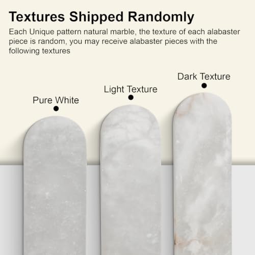 Image of 13.8 inch Alabaster Wall Sconces Set of Two, Natural Marble Wall Lighting, Brass Bedside Wall Lamp, Indoor Vanity Light Fixtures for Hallway,Bathroom Living Room (Including LED)
