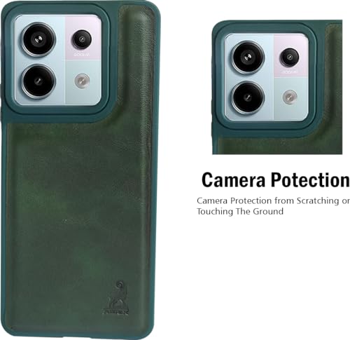 Image of AIBEX Shield Back Cover Case Compatible with Xiaomi Redmi Note 13 Pro 5G Back Cover | Flexible Vegan Leather | Full Camera Protection | Raised Edges | Super Soft-Touch | Bumper Case