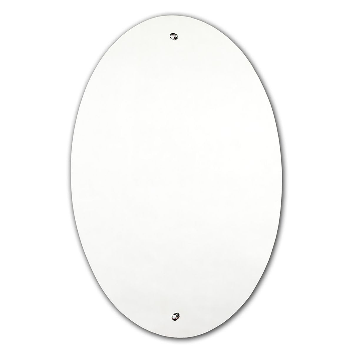Deenz Oval Drilled Mirror Wall Mounted Frameless Bathroom Living Room A Must Have Mirror Home Décor Durable 60 X 40 Cm