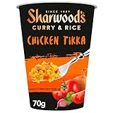 Sharwood's Curry Rice Pot 70g – Instant Indian Style Rice Meal Pot, Ready in 5 Minutes, Quick Lunch Snack, Easy Hot Rice Cup for Work, Travel & Home (Chicken Tikka)