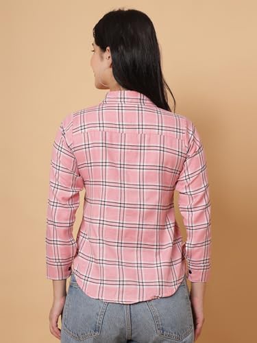 Image of Checked Spread Collar Casual Shirt for Women