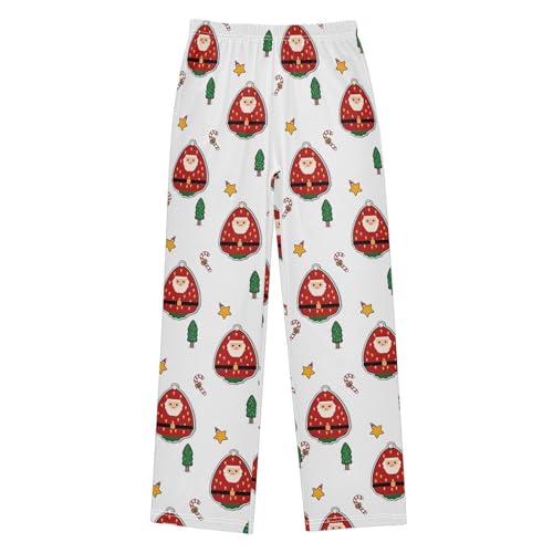 Boys' Pants Christmas Santa Claus Strawberry Long Bottoms Jogger Pants Elastic Waist Trousers with Pockets S-XL