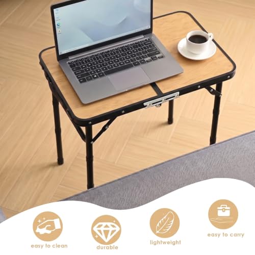 Image of Folding TV Dinner Tray Table, Adjustable Height Sofa Snack Table