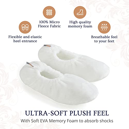 Triodream Velvet Plush Memory Foam Warm Slipper Socks For Women | Non-Slip One Size Fuzzy Socks For Women With Grippers | Ultra Plush And Cozy Warmth Collection (Ivory) #TOP2