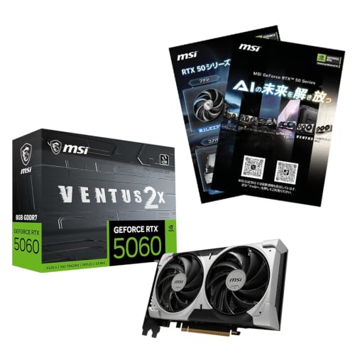 MSI GeForce RTX 5060 8G VENTUS 2X OC V1 A5�N���A�t�@�C�������� �O���t�B�b�N�X�{�[�h VD9457