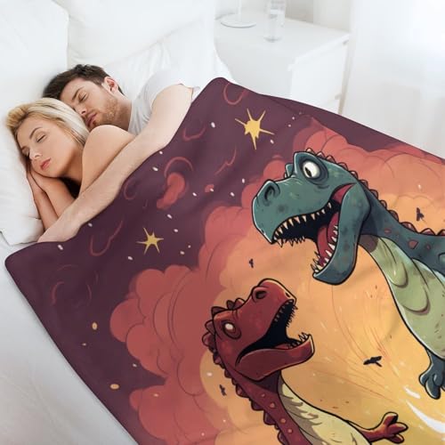 Couverture molletonnée dinosaure contre le froid hivernal du lit