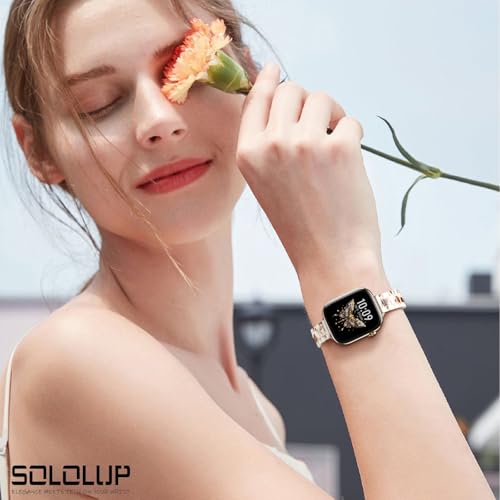 SOLOLUP Thin Resin Band for Apple Watch Bands for Women SE 3/2/1 40mm 41mm 42mm 38mm,Tortoise Fashion Lightweight Strap Slim Cute Bracelet for iWatch Band Series 11 10 9 8 7 6 5 4 3 2 1,Nougat by SOLOLUP - Image 7