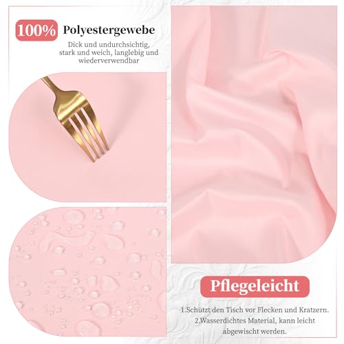 Lot de 8 nappes de table à bière de qualité supérieure tissu polyester premium rose - 5