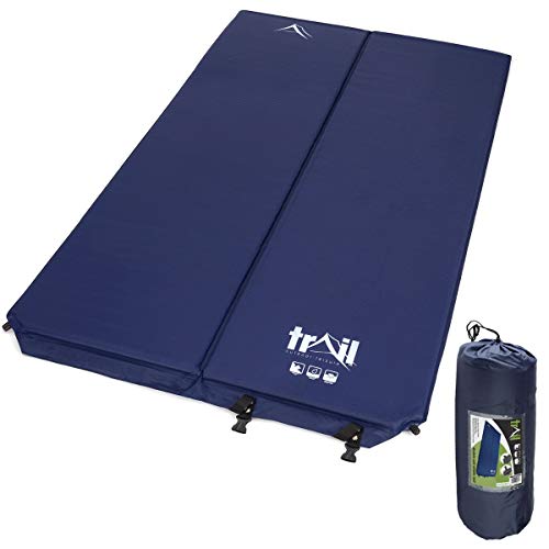trail outdoor leisure Double Camping Mat Inflatable Camp Roll Mattress Self Inflating 2.5cm Thick