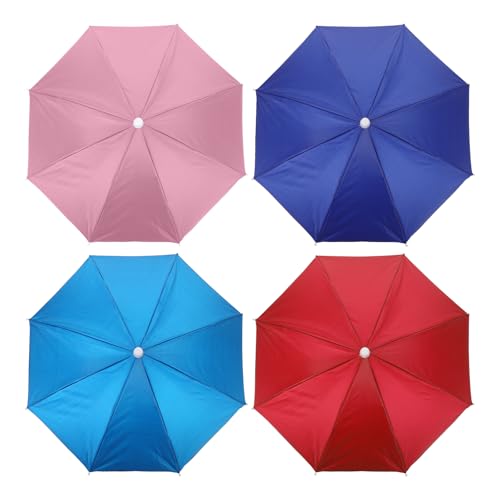 Chapeau parapluie tête étanche et anti-UV pack de 4 casquettes de protection pluie et soleil
