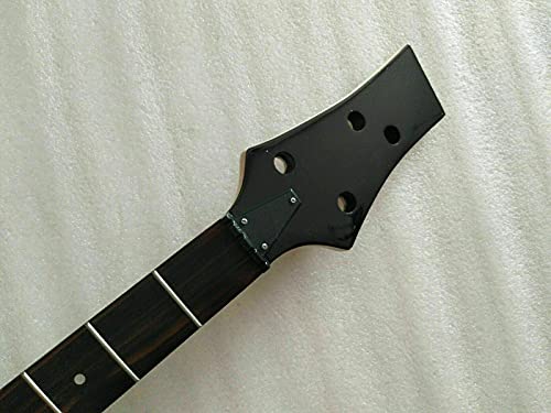 4 String Maple 24 Frets 2+2 Bass Guitar Neck Replacement Rosewood Fingerboard #TOP11